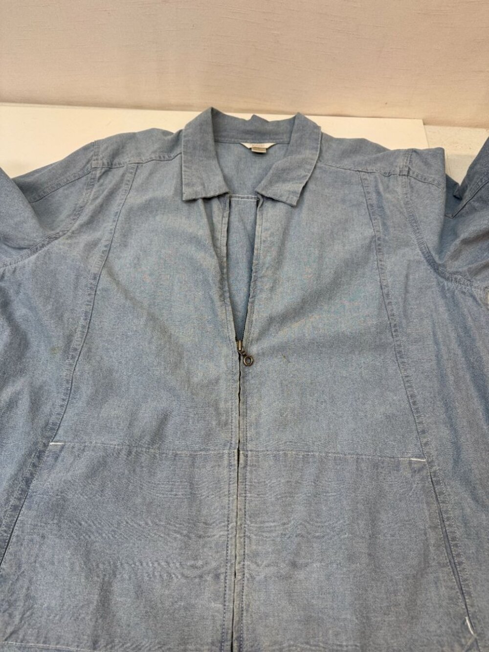 Denim Shirt Jacket-Large Drawstring and Pouch Pockets Christopher Banks